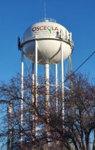 osceola water works water tower on the square