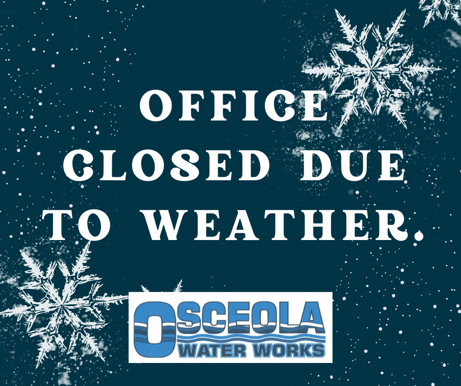 office closed sign due to weather