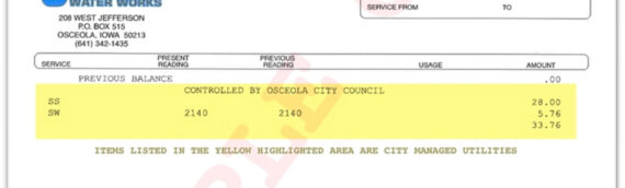 UPDATE: Understanding Your Osceola Utility Bill
