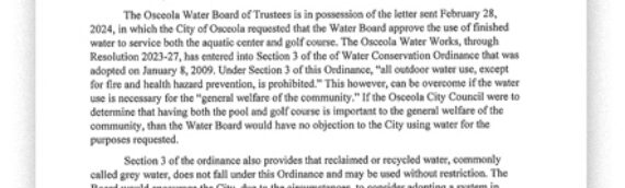 OFFICIAL RESPONSE RE: FERN UNDERWOOD AQUATIC CENTER