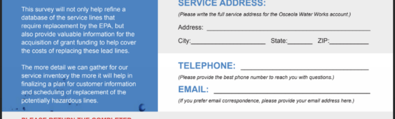 Osceola Water Works Launches Customer Survey to Log Lead Lines